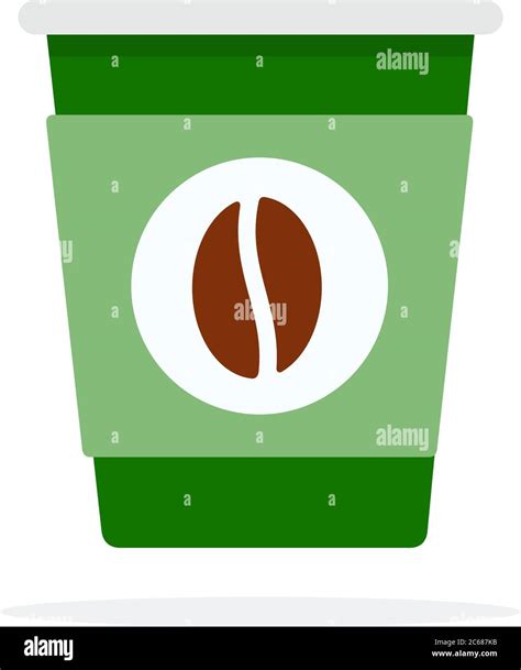 Green paper coffee cup with coffee bean print vector flat isolated Stock Vector Image & Art - Alamy