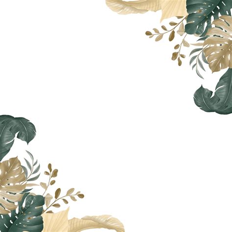 Tropical Leaf Watercolor PNG Image, Watercolor Tropical Forest Leaf Border, Wedding, Tropical ...