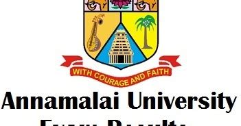 Annamalai University Results 2017 BA MBA BCom BSc BBA UG PG DDE Annamalai University Exam Result ...