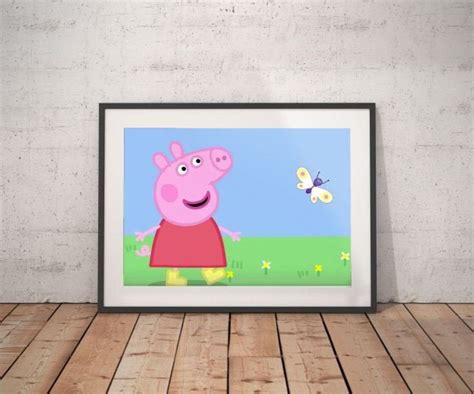 Peppa Pig canvas acrylic colors wall art kids room decor | Etsy