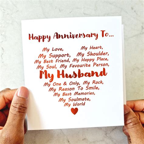 Romantic Anniversary Card Romantic Anniversary Card for Husband ...