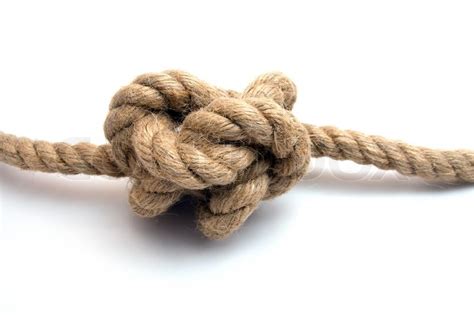 Tied up Seil Knoten isoliert auf weißem Hintergrund | Stockfoto | Colourbox