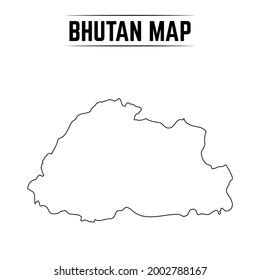 Outline Simple Map Bhutan Stock Vector (Royalty Free) 2002788167 ...