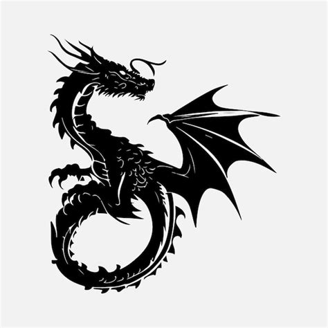 Premium Vector | Black dragon silhouette vector design