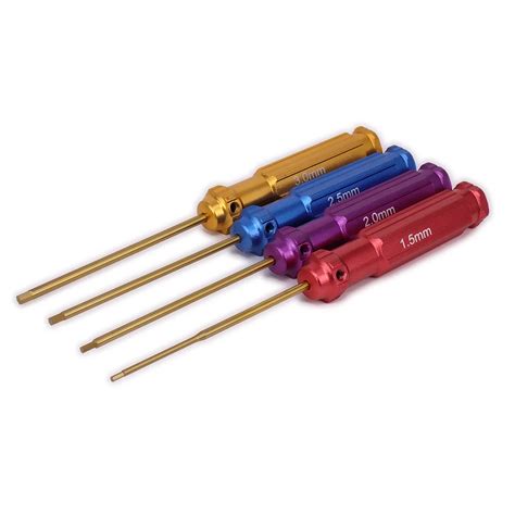 4pcs Aluminum Allen Hex Screwdrivers Key Driver Tool Set 1.5mm 2mm 2.5mm 3mm for RC Hobby Model ...