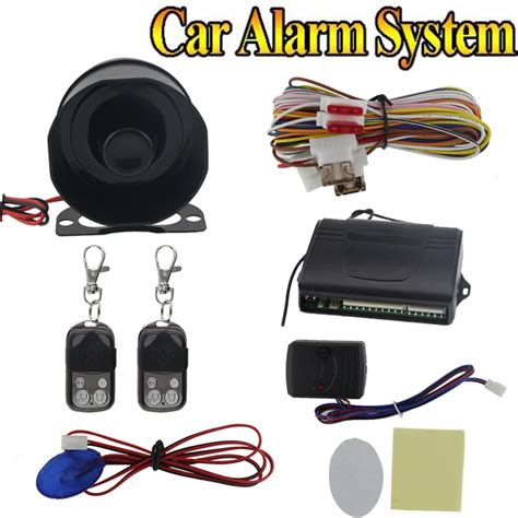 Car alarm security system 1 Way Car Alarm Protection System with 2 Remote Control auto burglar ...