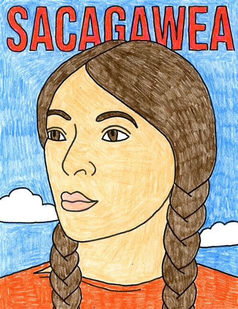 Simple Draw Sacagawea Tutorial and Coloring Web page