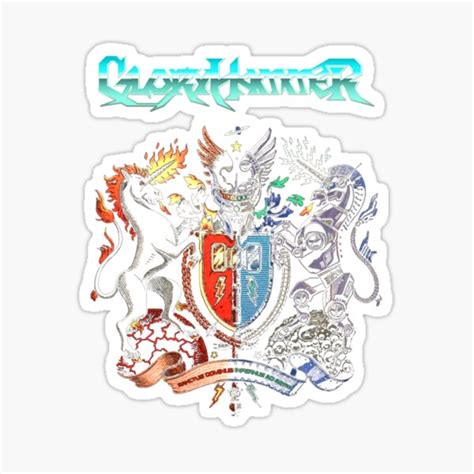 "Design by Gloryhammer Merch Design Art Band Music Distressed" Sticker ...