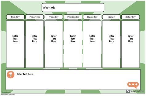 Haftalık Takvim Storyboard by tr-examples