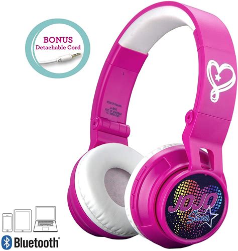 JoJo Siwa Kids Bluetooth Headphones for Wireless Rechargeable Foldable ...