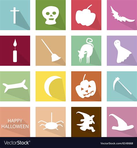 Set of 16 happy halloween icons Royalty Free Vector Image