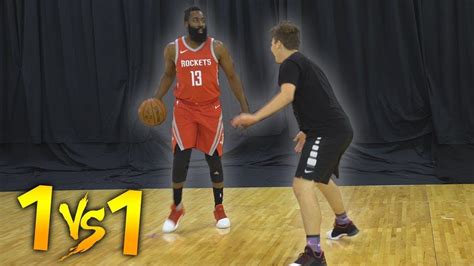 1 V 1 BASKETBALL VS NBA SUPERSTAR JAMES HARDEN! - YouTube