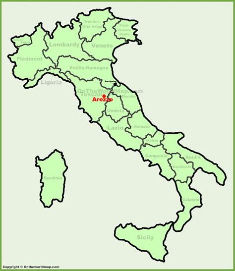 Arezzo location on the Italy map - Ontheworldmap.com