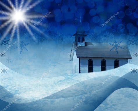 Christmas church snow scene — Stock Photo © Hannamariah #11000753