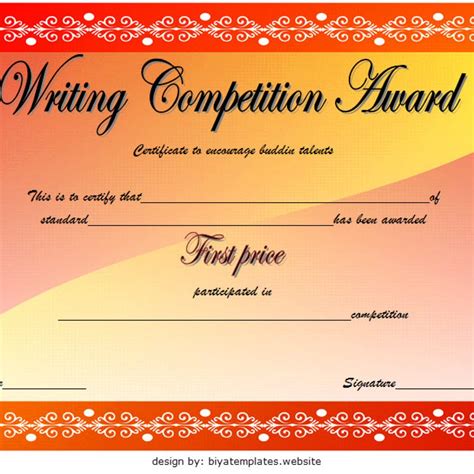 Writing Competition Certificate Templates (2020 Best Ideas)