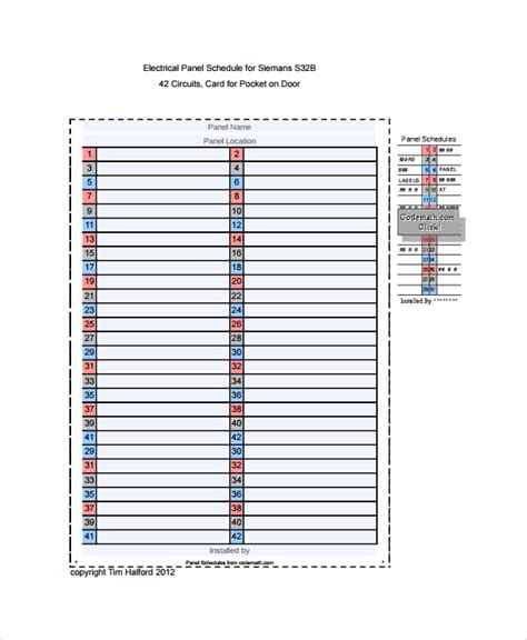 Electrical Panel Label Template Excel | printable label templates