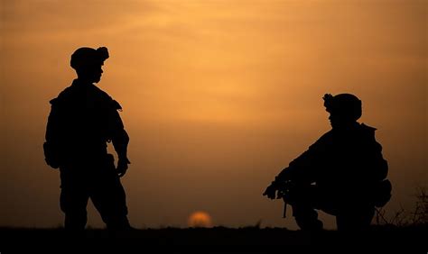 HD wallpaper: military, soldier, silhouette, sunset | Wallpaper Flare