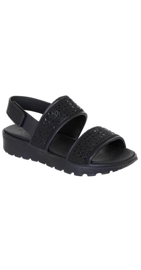 Women's Embellished Comfort Sandals - Black | bealls