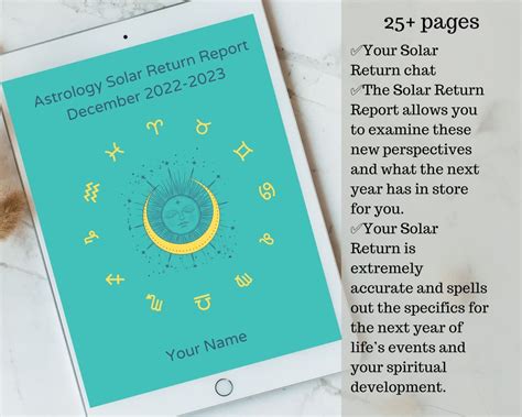 Solar Return Report and Chart Astrology Birthday Report Year - Etsy