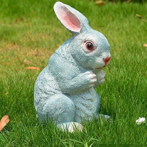 Lovely Easter Bunny Statues Resin Rabbit Ornaments for Home Desk Garden ...