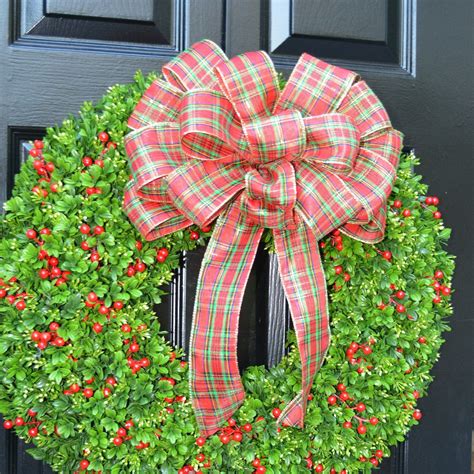 Weatherproof Outdoor Christmas Bow for Wreath Handmade Red - Etsy UK