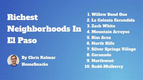 10 Richest Neighborhoods In El Paso, TX [2024] | HomeSnacks