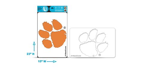 Clemson Tigers Paw Stencil - Multi-Purpose CLOOS-501 | U-Stencil - A ...