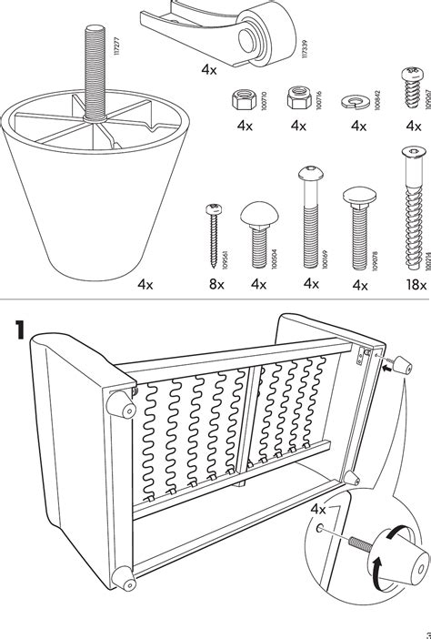 Ikea Hagalund Sofa Bed Frame Assembly Instruction