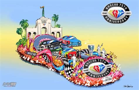 The Amazing 2023 NASCAR Rose Parade Float Celebrating 75 Years of Racing!