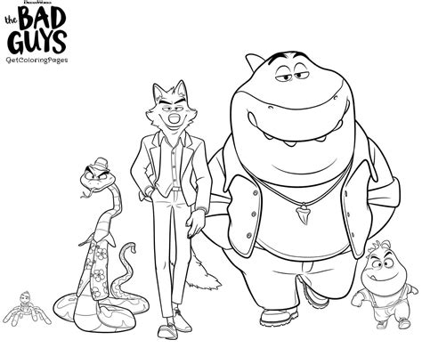 The Bad Guys Characters coloring page - Download, Print or Color Online for Free