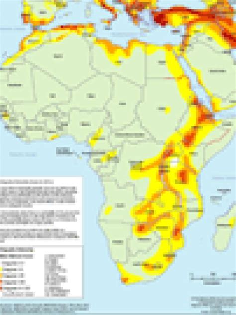 Africa: seismic hazard map | PreventionWeb