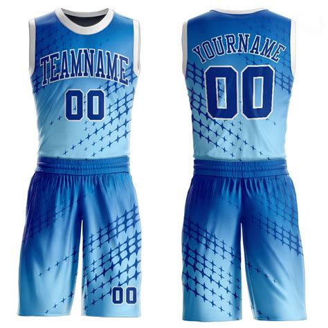 Custom Blue Royal-Light Blue Round Neck Sublimation Basketball Suit Jersey | Basketball t shirt ...