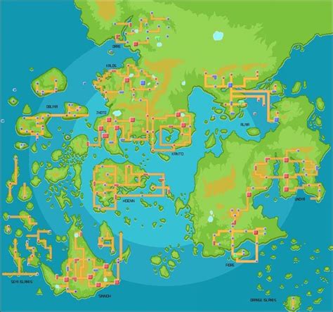 Map of the Pokemon world : pokemon | Pokemon, Pokemon regions, Pokemon rpg