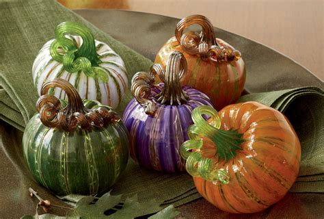 Mini Pumpkins by Leonoff Art Glass (Art Glass Sculpture) | Artful Home ...