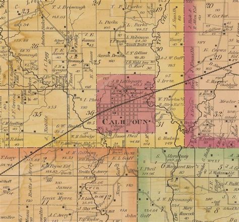 Henry County Missouri 1877 Old Wall Map With Landowner & - Etsy