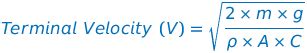 Terminal Velocity Calculator | Calculator.swiftutors.com