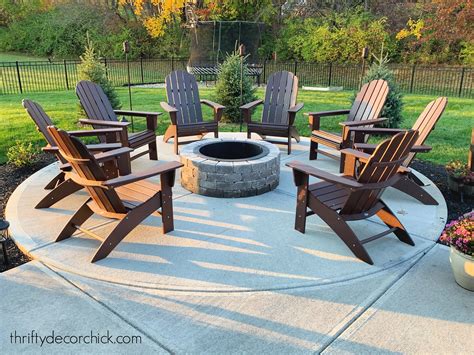 Our Round Patio Fire Pit With Adirondack Chairs | Thrifty Decor Chick ...