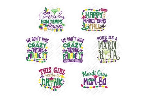 Mardi Gras Quotes SVG Bundle in SVG, DXF, PNG, EPS, JPG (189037) | SVGs | Design Bundles | Mardi ...