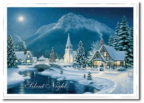 Country Snow Scene Holiday Card, Personalized Christmas Cards