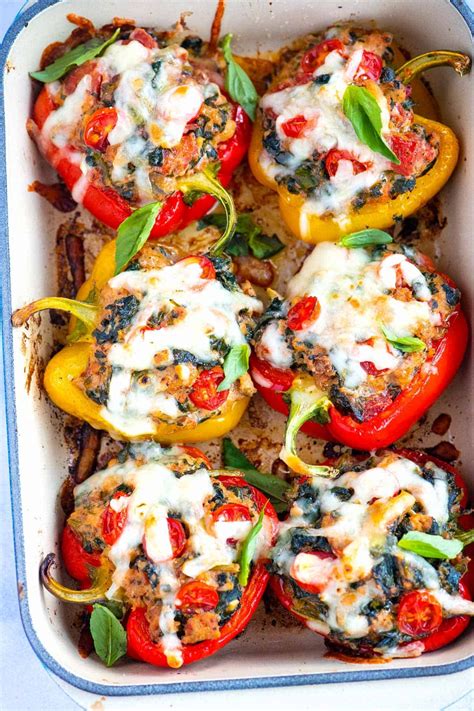 Easy Sausage Stuffed Peppers | Recipe | Stuffed peppers, Sausage and peppers, Peppers recipes