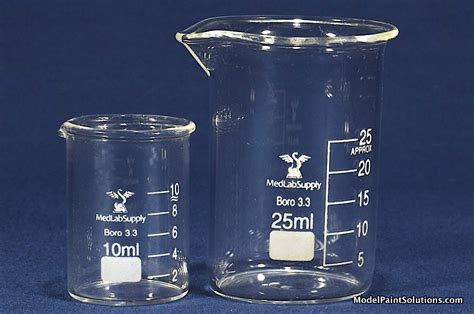 Small Glass Measuring Beakers: 10ml and 25ml | Model Paint Solutions