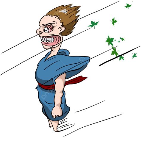 Strong Wind Exaggerated Facial Expression Strong Wind Blowing Cartoon ...