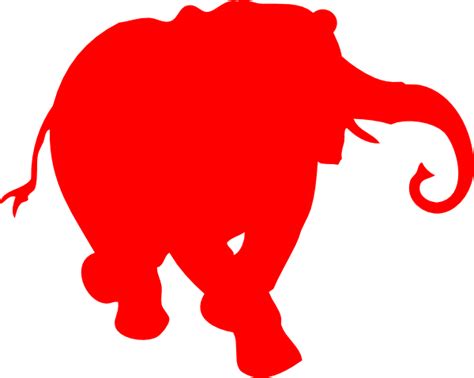 Elephant Silhouette Red Clip Art at Clker.com - vector clip art online, royalty free & public domain