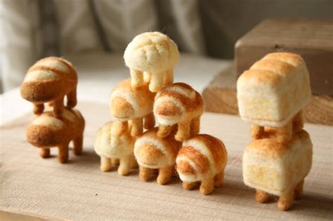 Felted Fibers Are Rolled into Adorable Bread Bugs, Pastry Snails, and Mushrooms with Legs