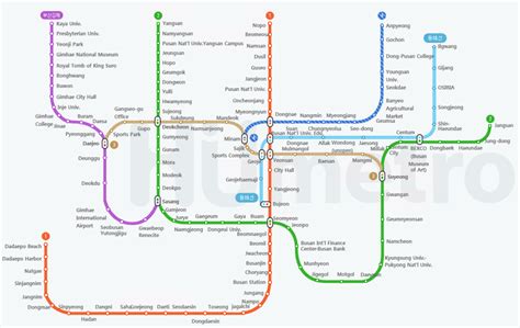 Busan Subway map in English PDF & PNG file, 2020 year