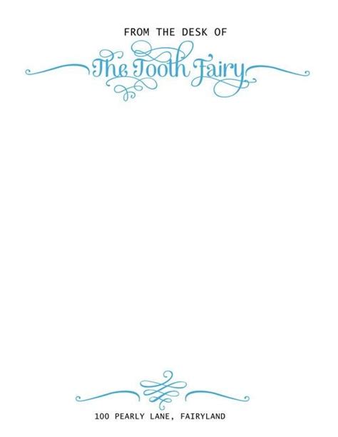 Tooth Fairy Letter Template Editable Seven Features Of Tooth Fairy ...