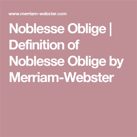 Noblesse Oblige Meaning