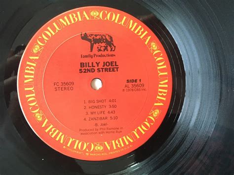 Billy Joel 52nd Street LP Vinyl Record Album Columbia-FC | Etsy