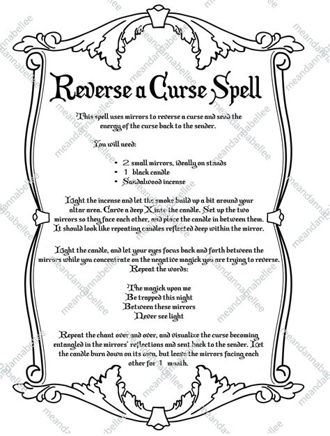 Reverse a Curse Spell Image Witches' Dinner Party | Etsy | Witch spell book, Wiccan spell book ...