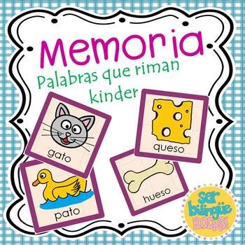 Palabras que riman - juego de memoria by Ser Bilingue Rocks | TpT